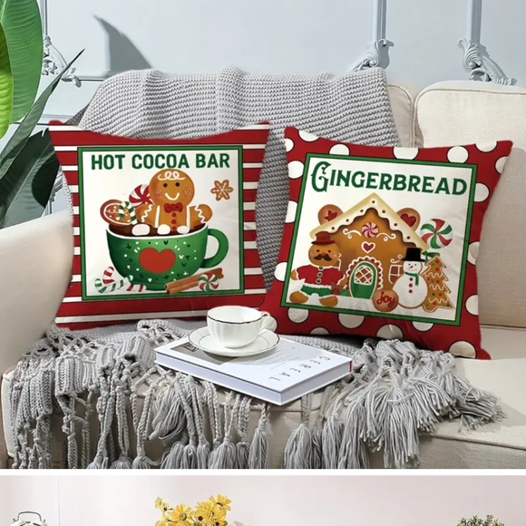 COPY - Set of 4 Christmas gingerbread Pillow Covers - Picture 3 of 4
